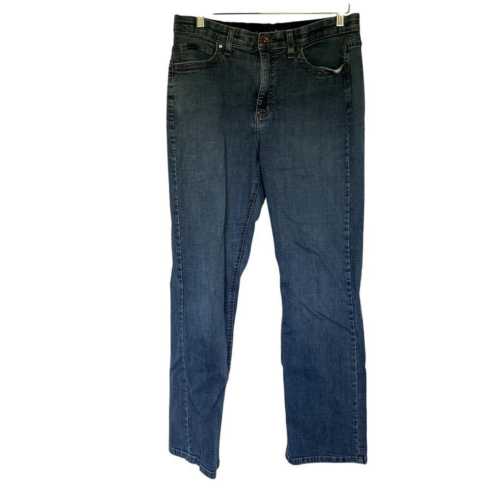 Lee comfort‎ waistband stretch cotton medium wash jeans straight leg women's 32